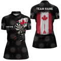 Personalized Retro Canada Flag Darts Quarter-Zip Custom Patriotic Women Darts