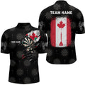 Personalized Retro Canada Flag Darts Quarter-Zip Custom Patriotic Women Darts