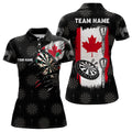 Personalized Retro Canada Flag Darts Quarter-zip Custom Patriotic Women Darts