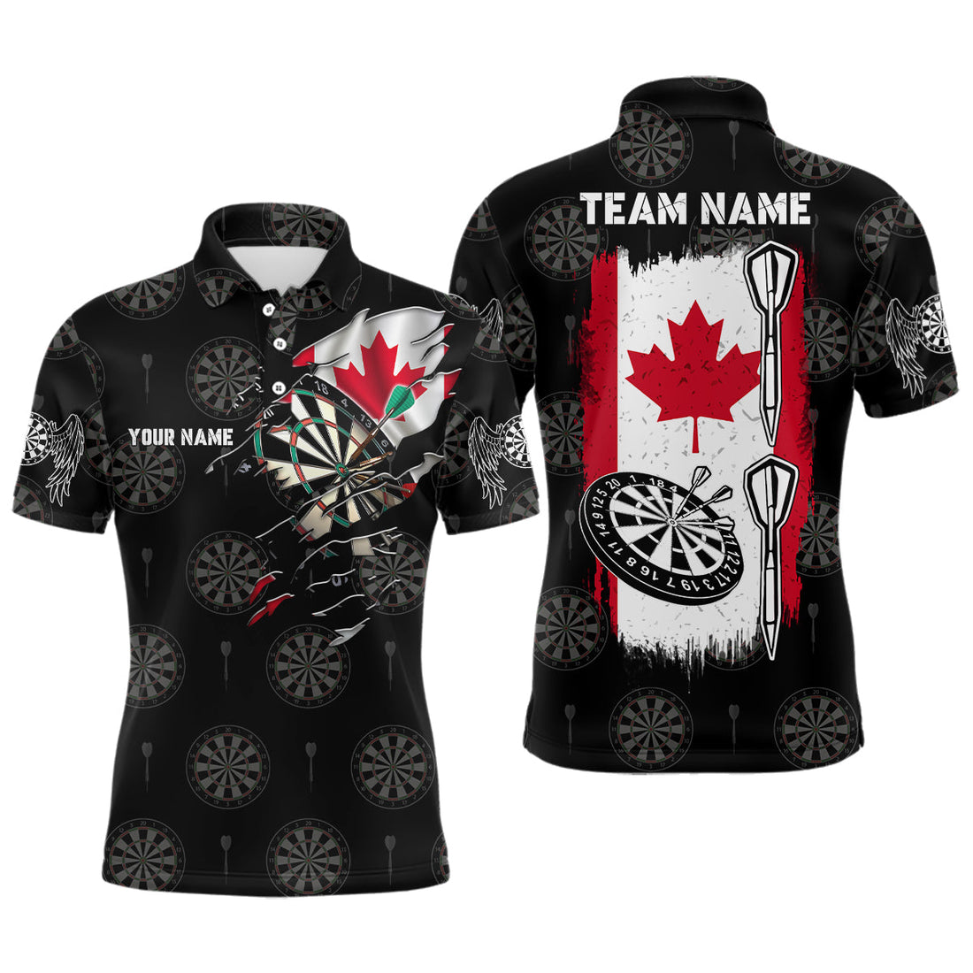 Personalized Retro Canada Flag Darts Quarter-zip Custom Patriotic Women Darts