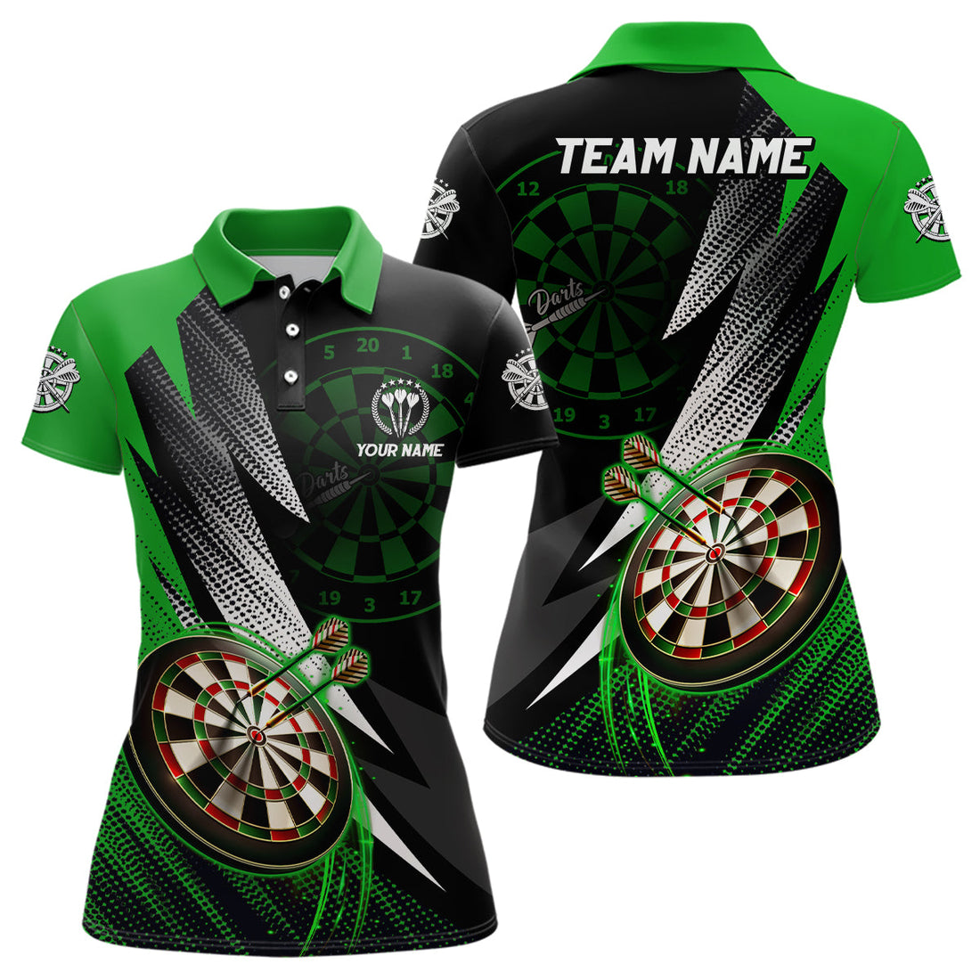 Personalized Green Black Darts Custom Cool Darts
