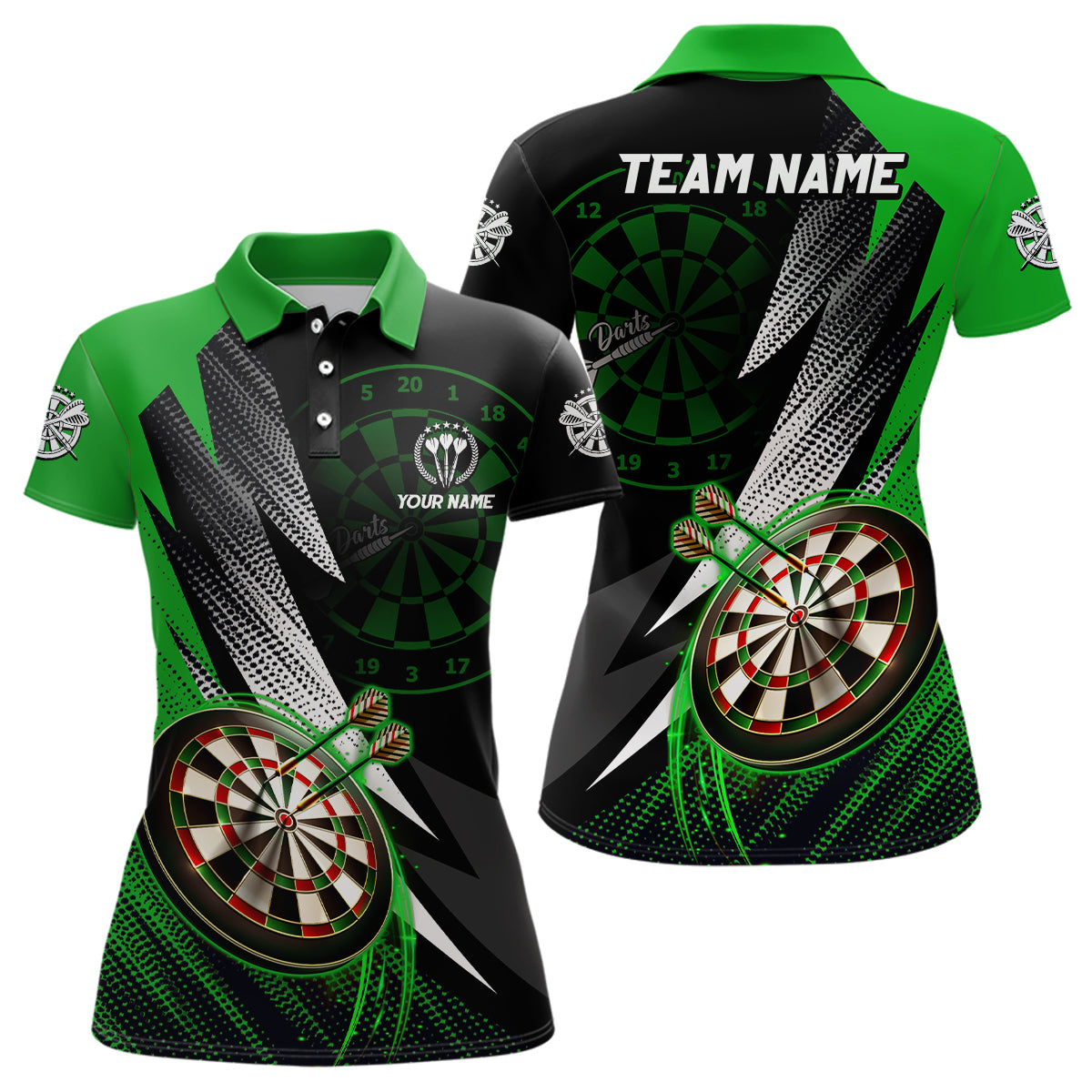 Personalized Green Black Darts Custom Cool Darts