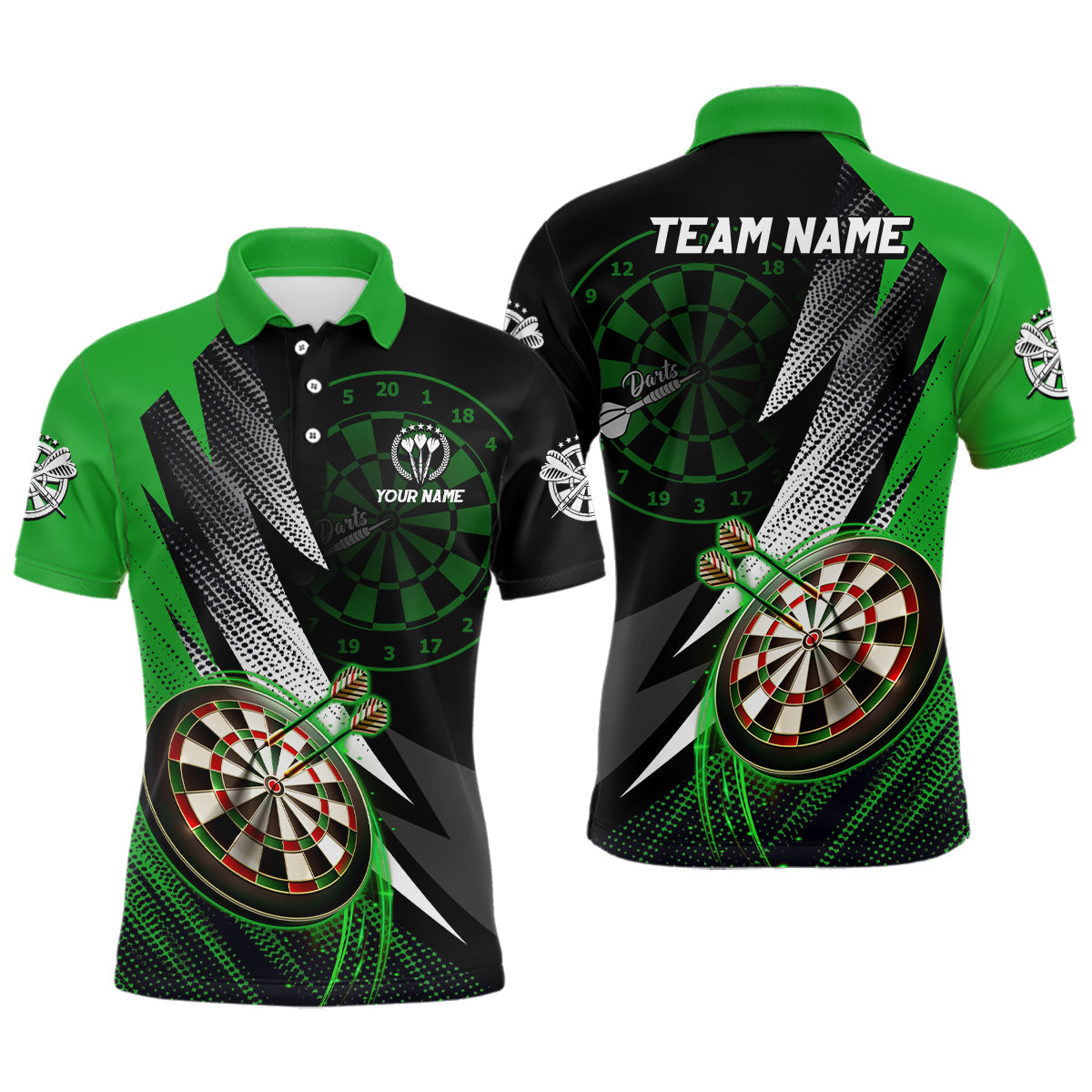 Personalized Green Black Darts Custom Cool Darts
