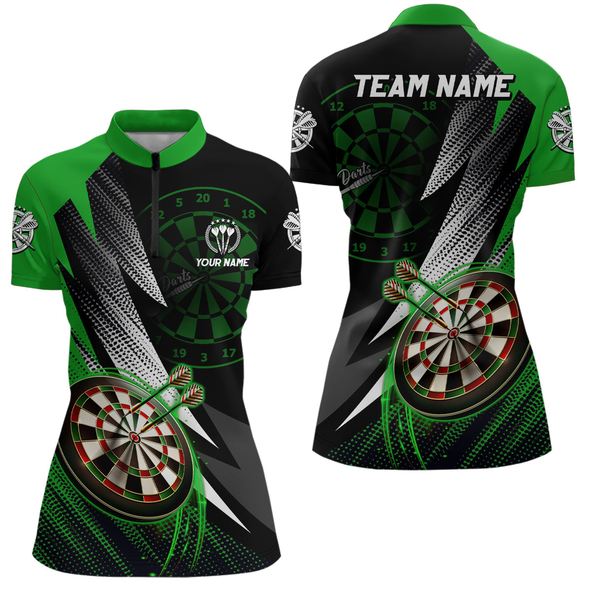 Personalized Green Black Darts Custom Cool Darts