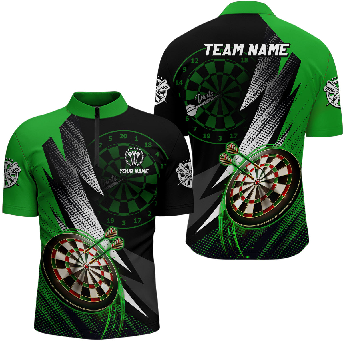 Personalized Green Black Darts Custom Cool Darts