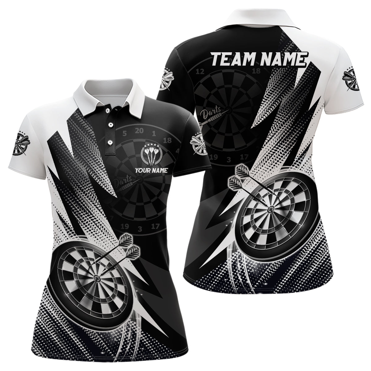 Personalized Black White Darts Custom Cool Darts