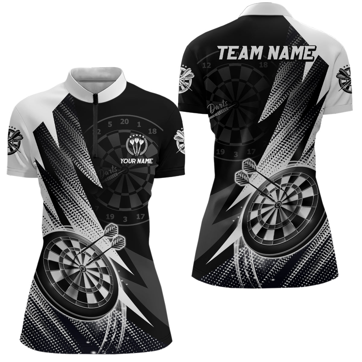 Personalized Black White Darts Custom Cool Darts
