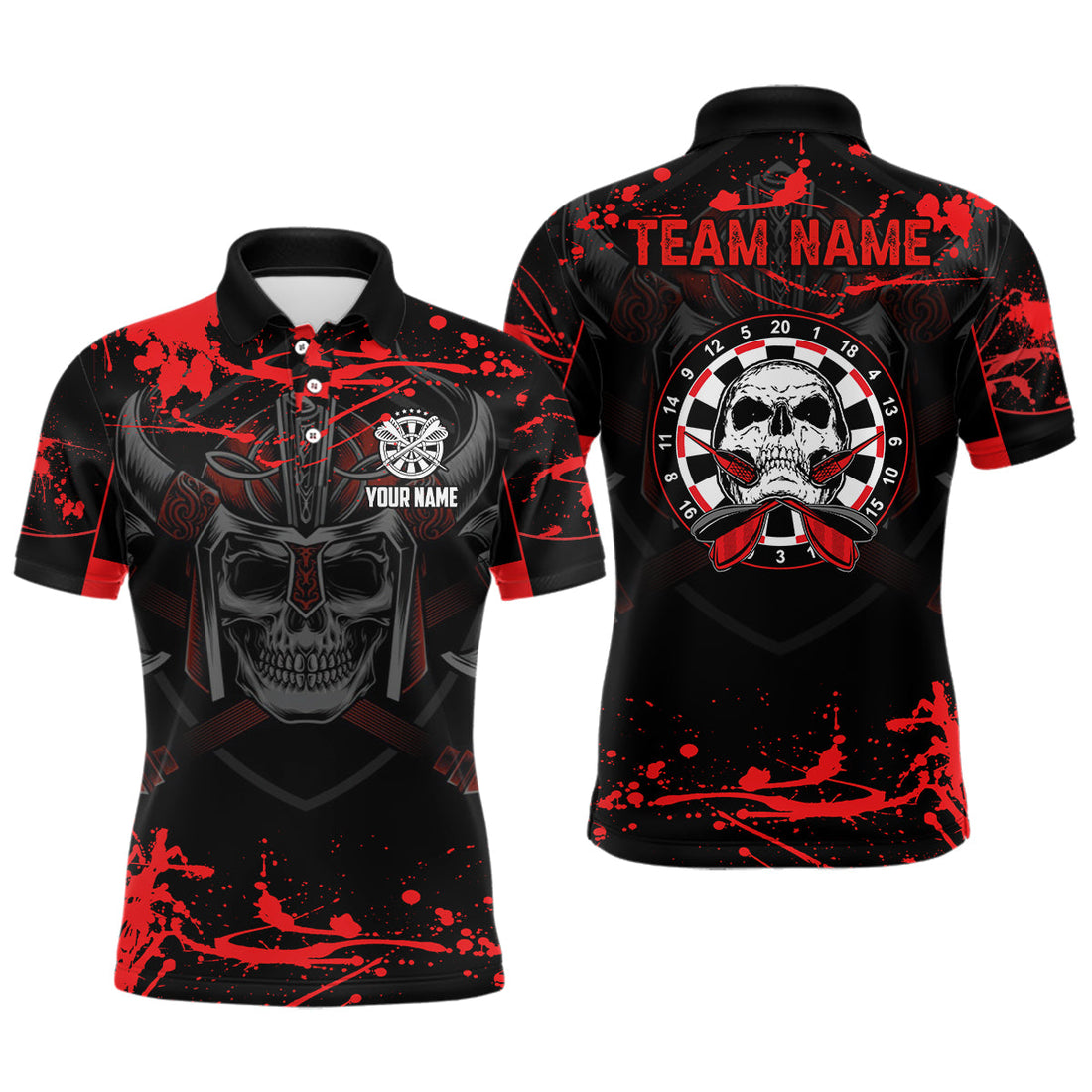 Warrior Skull Darts Quarter-zip Custom Red Scary Darts Dart