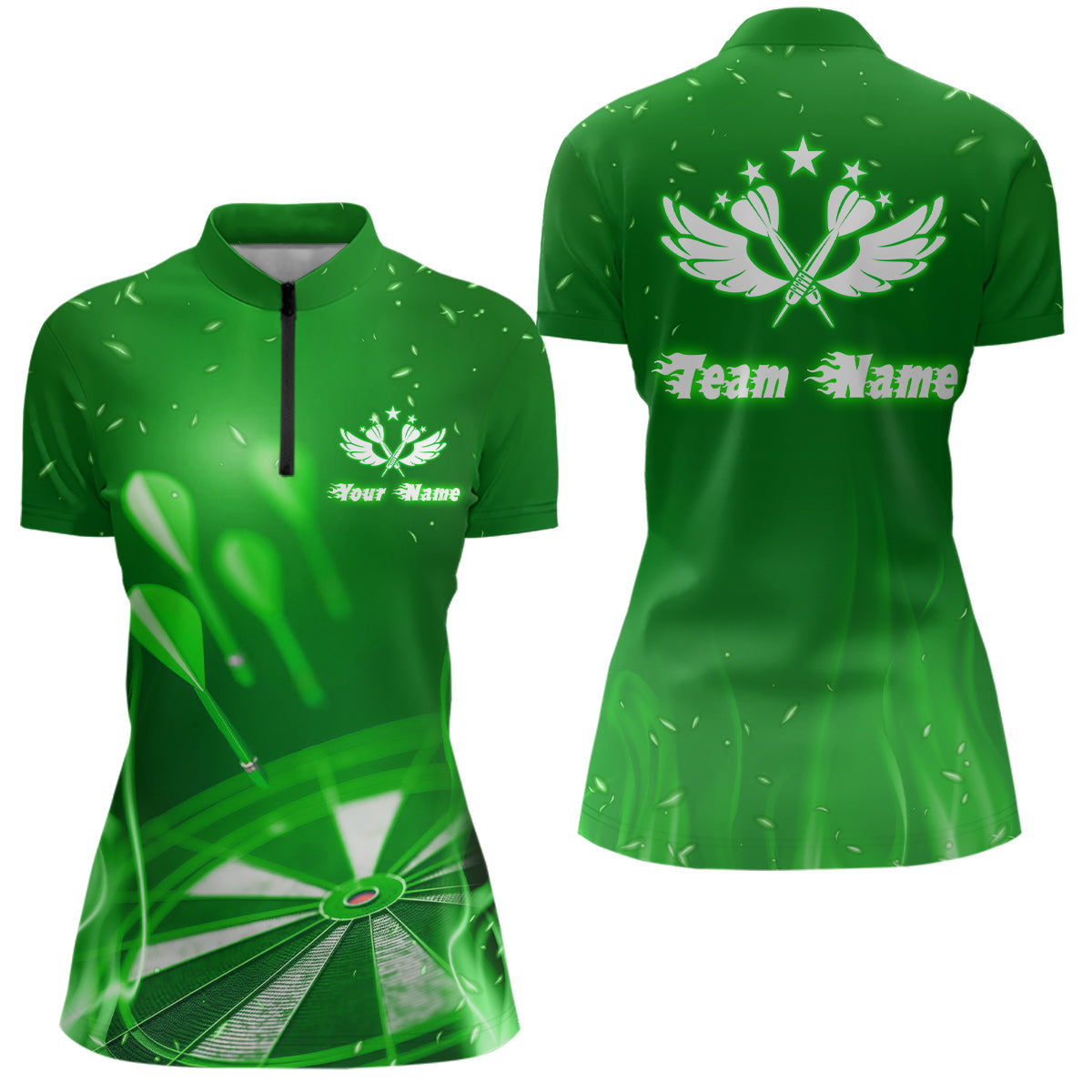 Green Fire Flame Star Personalized Darts Custom Dart