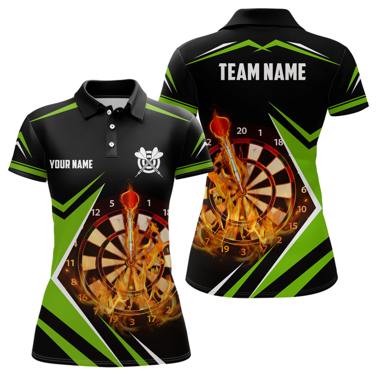Black Green Fire Flame Darts Custom Darts Dart