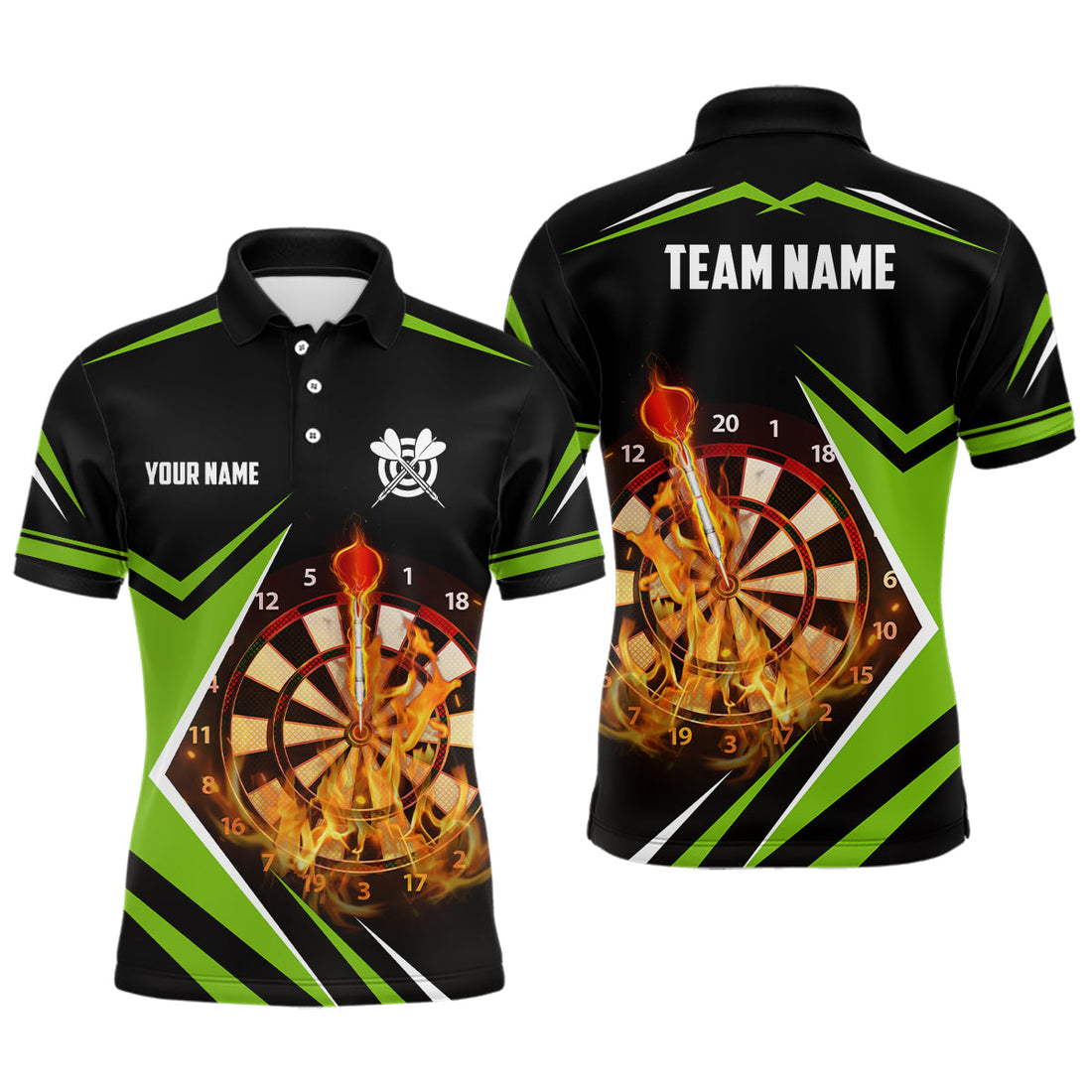 Black Green Fire Flame Darts Custom Darts Dart