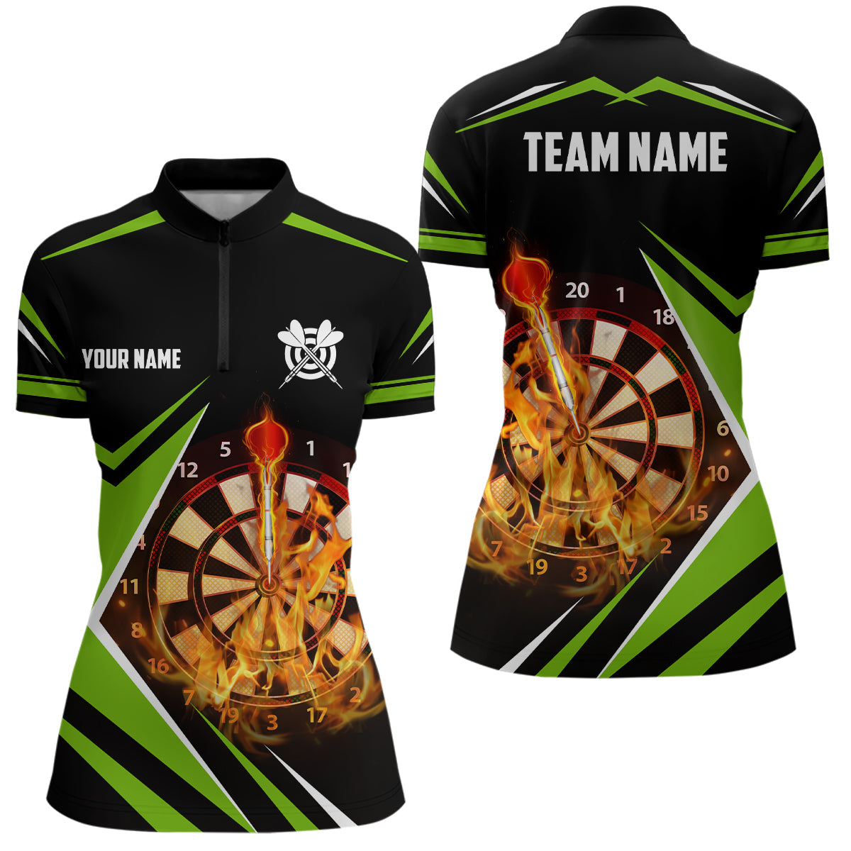 Black Green Fire Flame Darts Custom Darts Dart