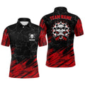 Personalized 3D All Over Print Skull Darts Quarter-Zip Red Black Dart