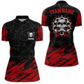 Personalized 3D All Over Print Skull Darts Quarter-Zip Red Black Dart