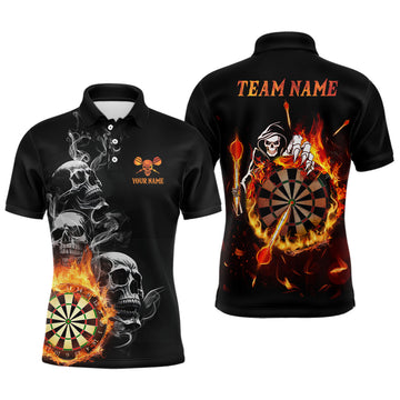 Darts Skull Flame Quarter-Zip Custom Fire Darts Darts