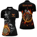 Darts Skull Flame Quarter-Zip Custom Fire Darts Darts
