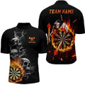 Darts Skull Flame Quarter-Zip Custom Fire Darts Darts