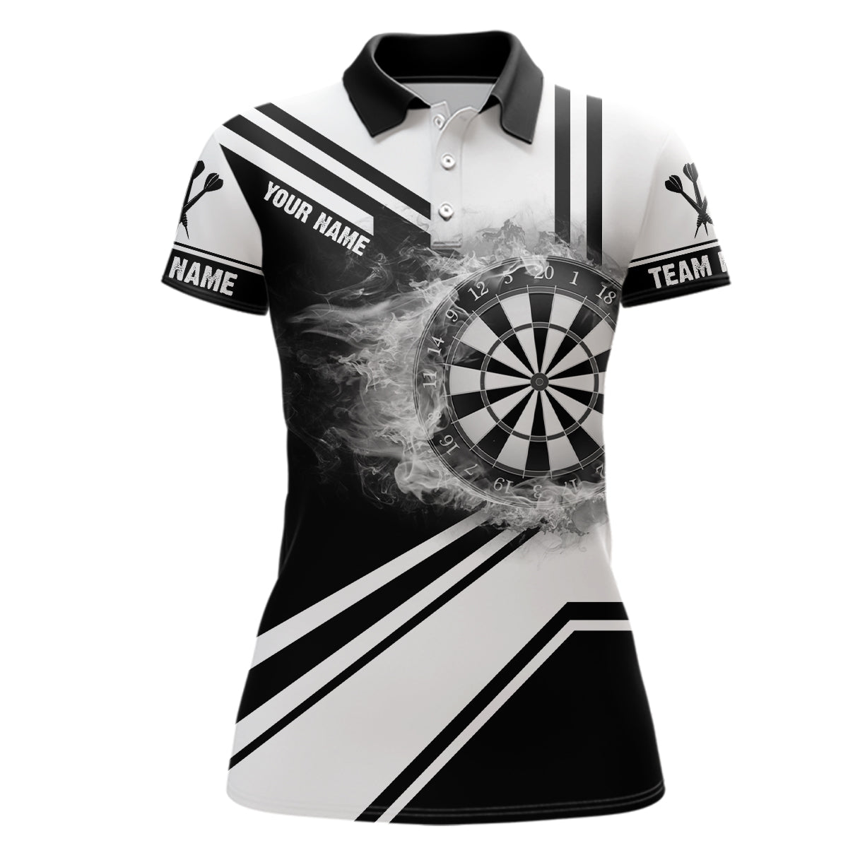 Personalized Black White Fire Flame Dartboard Custom Women Darts