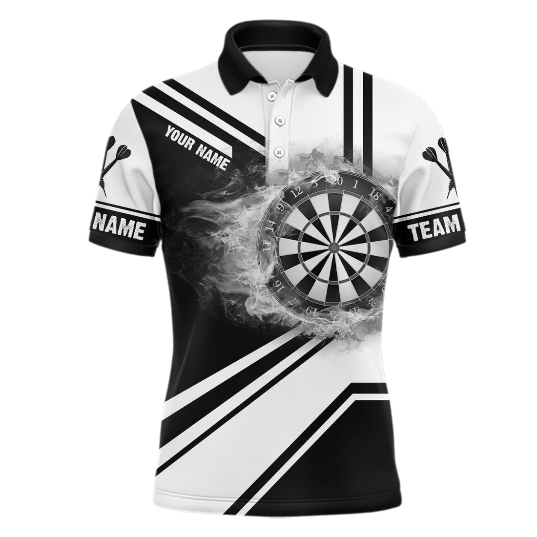 Personalized Black White Fire Flame Dartboard Custom Women Darts