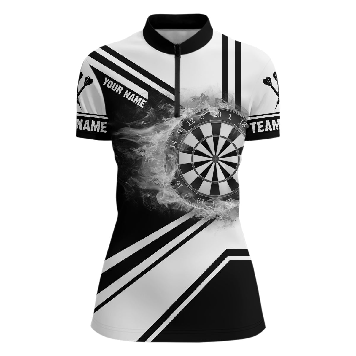 Personalized Black White Fire Flame Dartboard Custom Women Darts