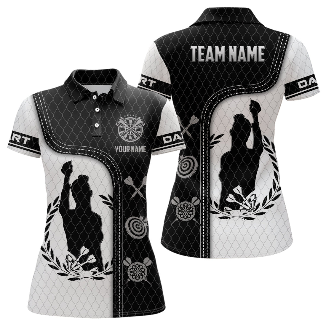 Black White 3D All Over Print Darts Personalized Player