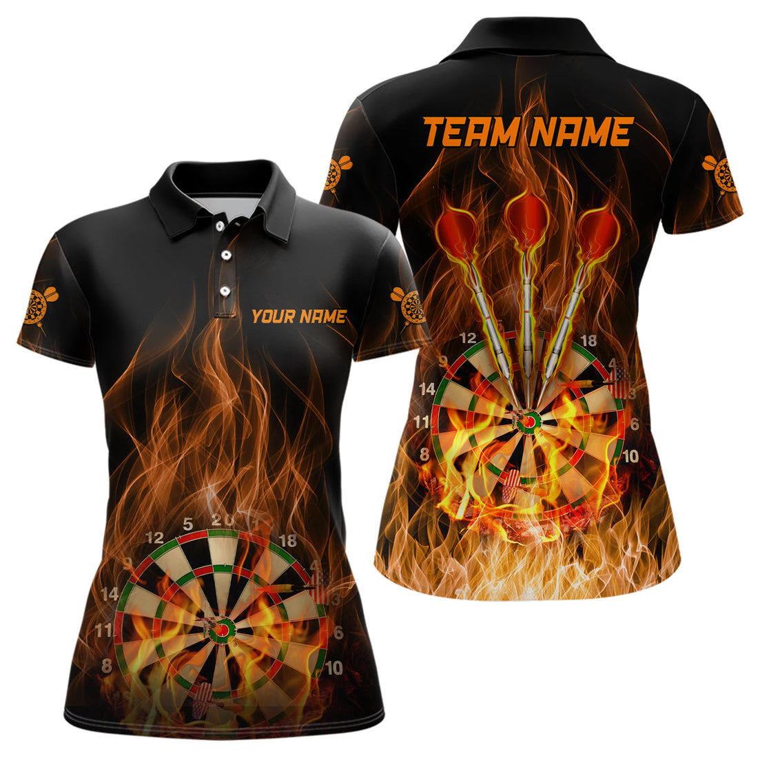 Fire Flame Dartboard Darts Quarter-Zip Custom Women Dart Dart