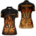 Fire Flame Dartboard Darts Quarter-Zip Custom Women Dart Dart