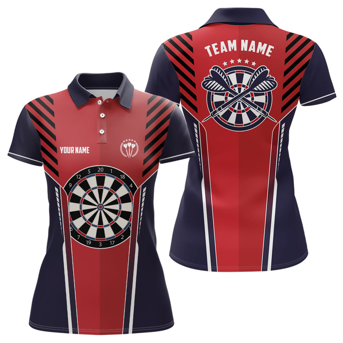 Personalized Strike Red Navy Sports Style Darts Quarter-Zip Cool Darts