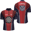 Personalized Strike Red Navy Sports Style Darts Quarter-Zip Cool Darts