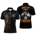 Womens Skull Darts Quarter-Zip Halloween Orange Darts Dart