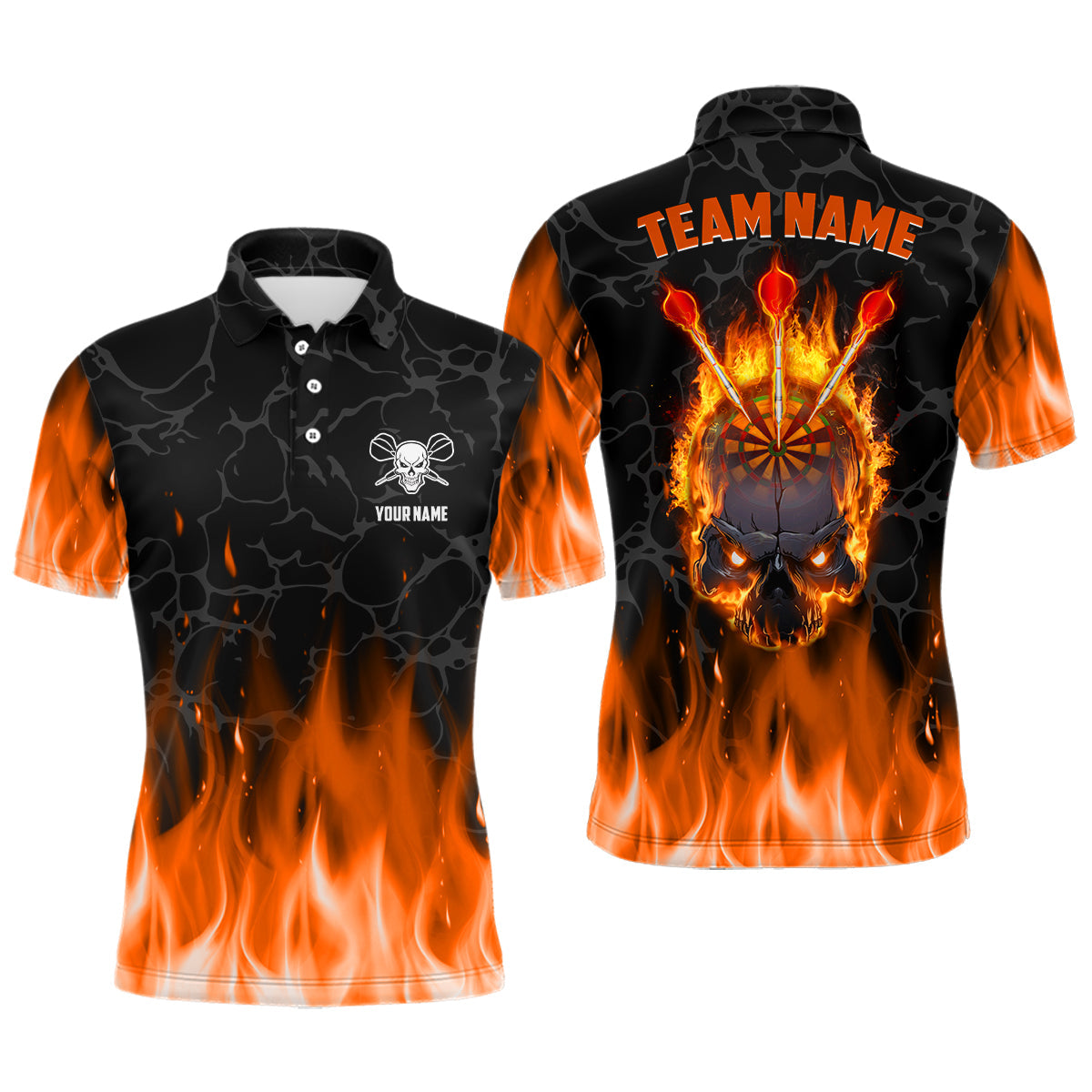 Orange Flame Skull Darts Custom Scary Darts Dart