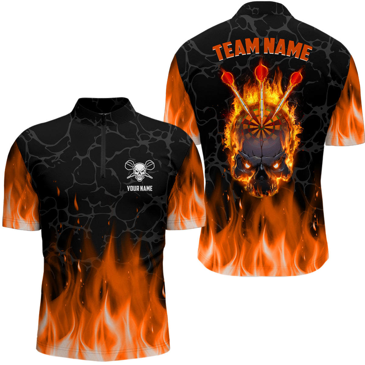 Orange Flame Skull Darts Custom Scary Darts Dart