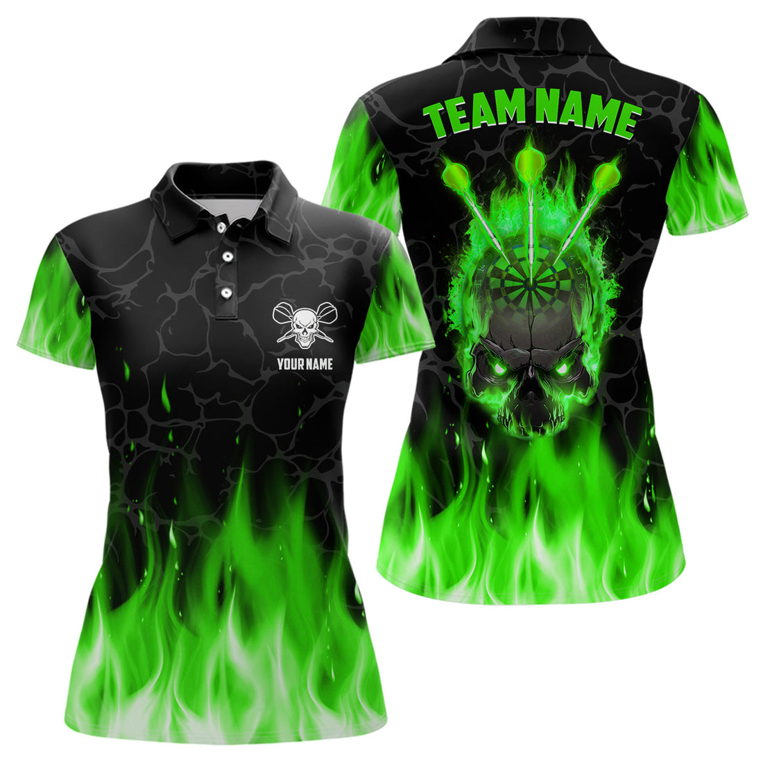 Green Flame Skull Darts Custom Scary Darts Dart
