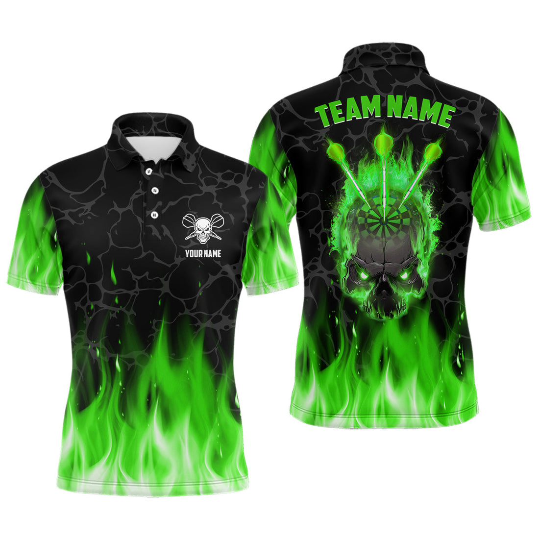 Green Flame Skull Darts Custom Scary Darts Dart