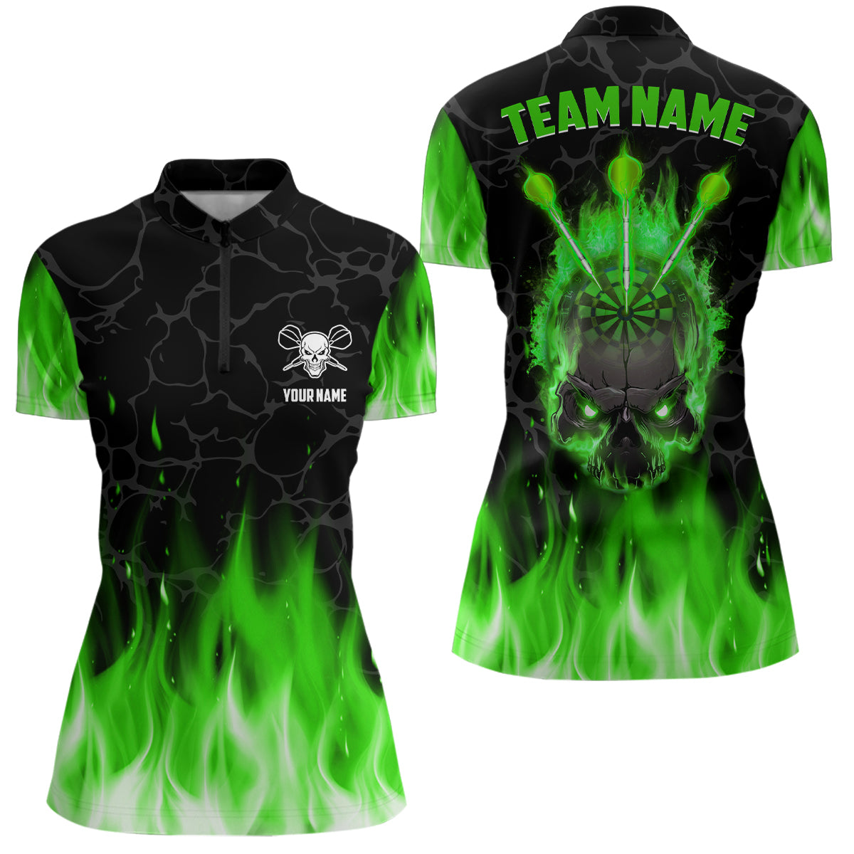 Green Flame Skull Darts Custom Scary Darts Dart