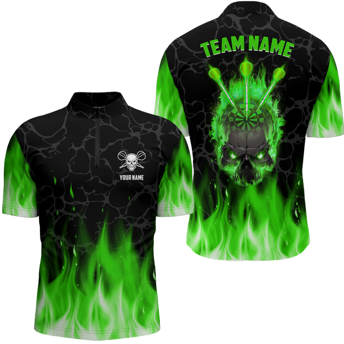 Green Flame Skull Darts Custom Scary Darts Dart
