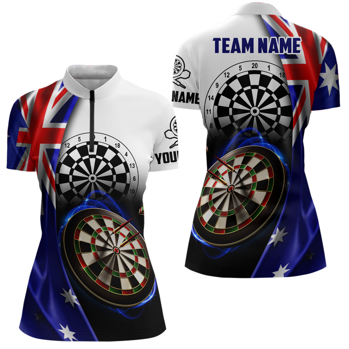 Australia Flag Women Darts Quarter-Zip Custom Dart For Dart Lovers Dart
