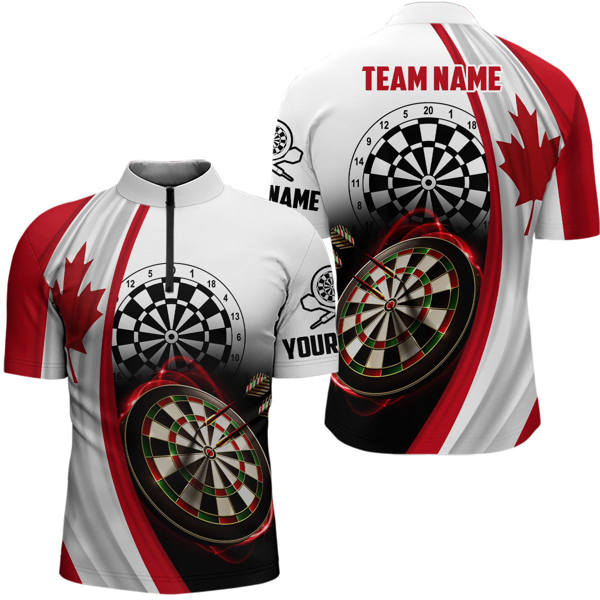 Canada Flag Women Darts Quarter-Zip Custom Darts For Dart Lovers Dart