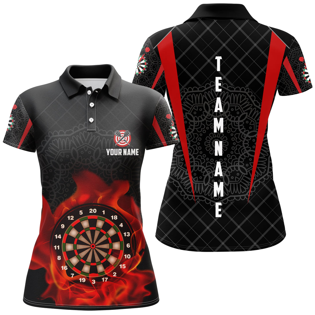 Addict Celtic Pattern Flame Dart Quarter-Zip Custom Darts Dart