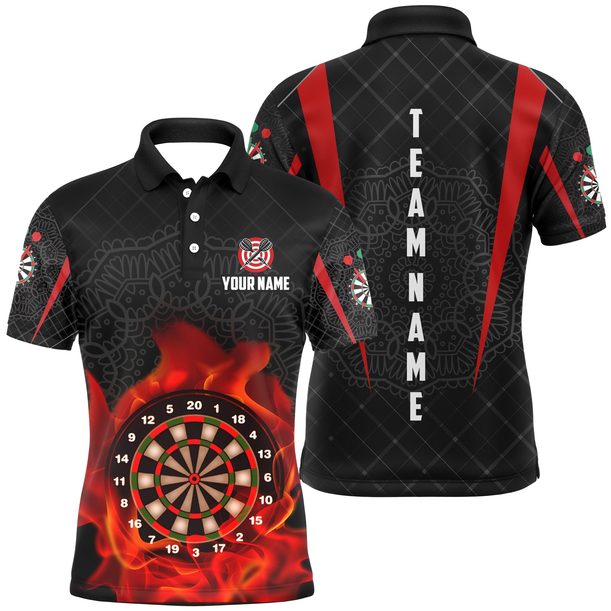 Addict Celtic Pattern Flame Dart Quarter-Zip Custom Darts Dart