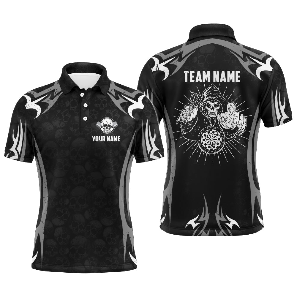 Personalized Black Grey Darts Skull Reaper Quarter-Zip Custom Dart