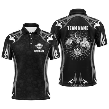 Personalized Black Grey Darts Skull Reaper Quarter-Zip Custom Dart