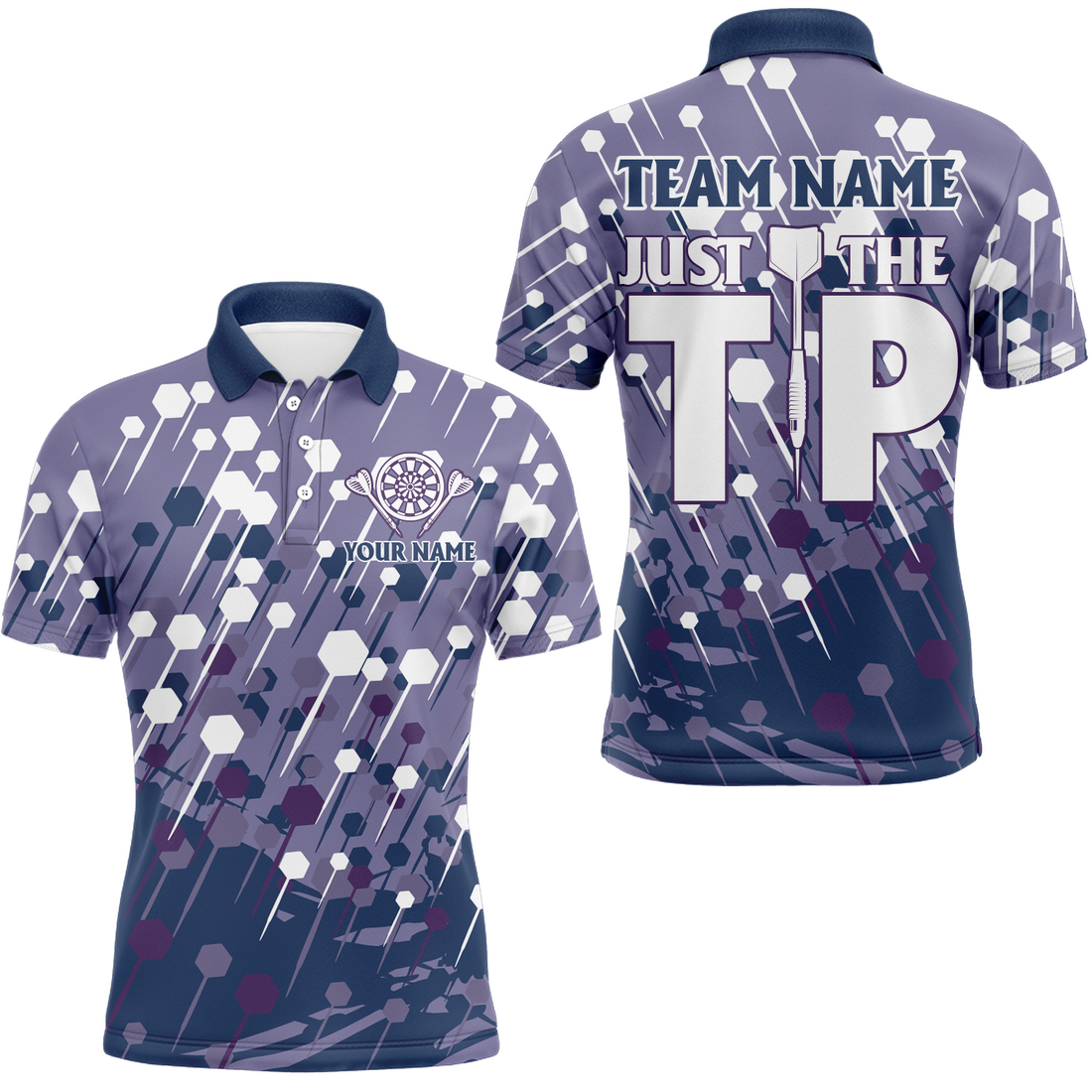 Navy Purple Darts Quarter-Zip Cool Darts Dart For Team