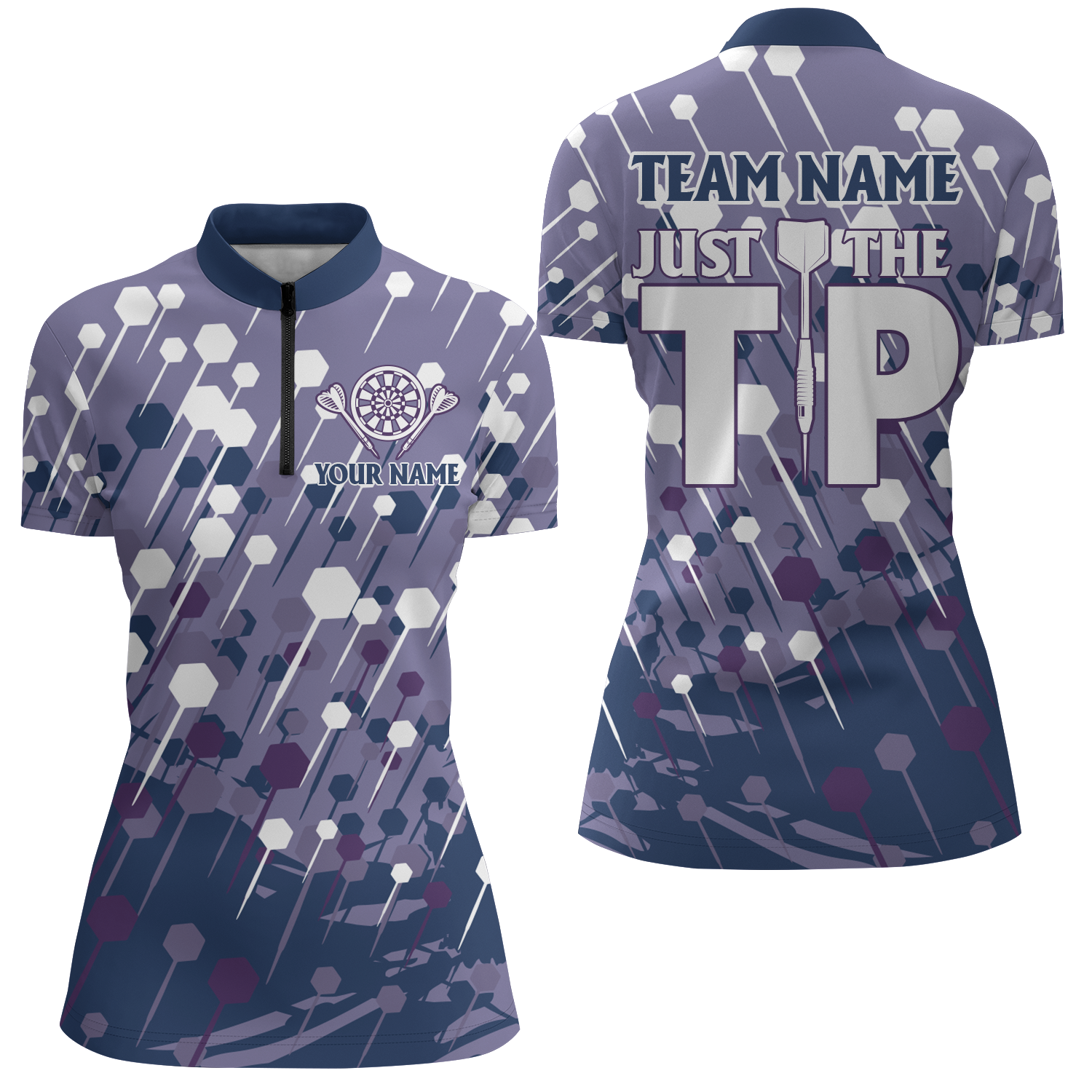 Navy Purple Darts Quarter-Zip Cool Darts Dart For Team