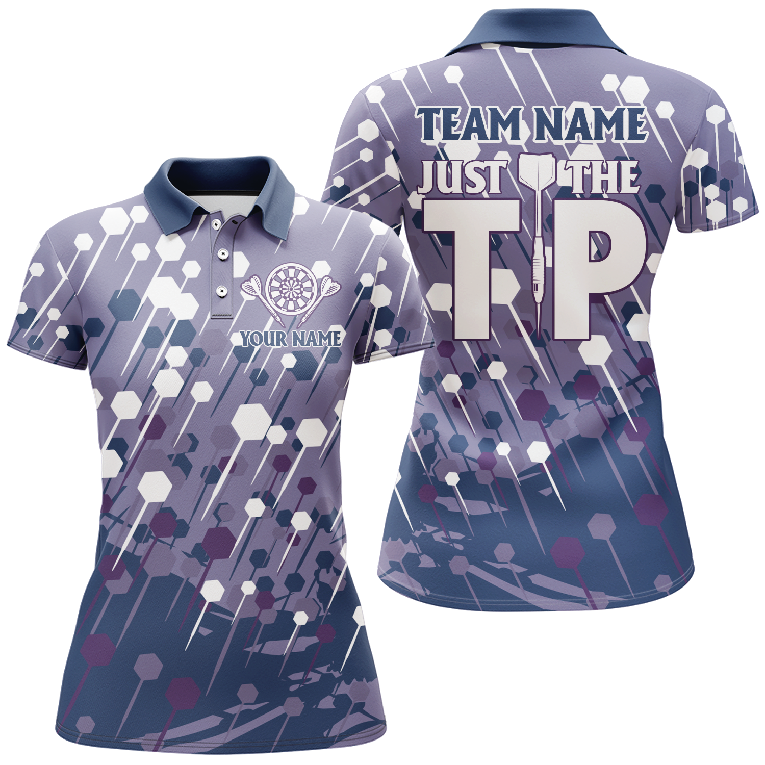 Navy Purple Darts Quarter-Zip Cool Darts Dart For Team