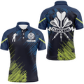 Personalized Darts Sports Style Green Blue Quarter-Zip Custom Darts