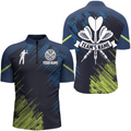 Personalized Darts Sports Style Green Blue Quarter-Zip Custom Darts
