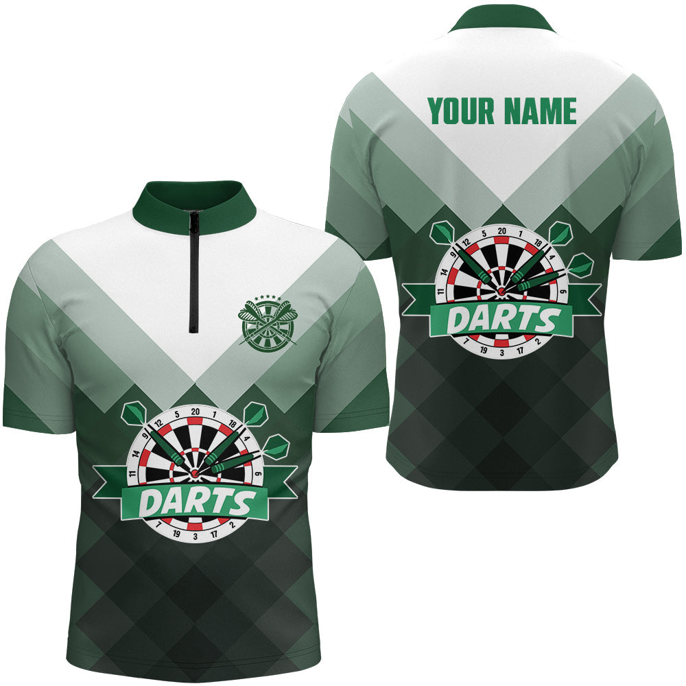 Personalized Gradient Green Geometric Pattern Darts Dart