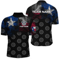 Personalized Smoke Texas Flag Dart Quarter-Zip, Patriotic Darts Dart VHM1102
