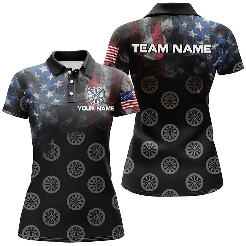 Personalized Smoke US Flag Dart Quarter-Zip, Patriotic Darts Dart VHM1103